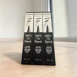 3 x NYX PROFESSIONAL MAKEUP That's The Point Liquid Eyeliner, A Bit Edgy - Black